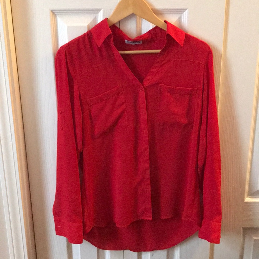 Express Red Button Down